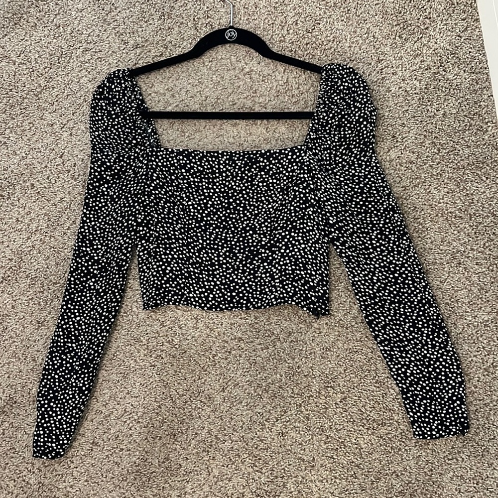 & other stories black & white polka dot top